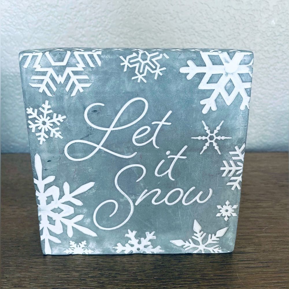 Let it Snow Christmas Holiday Snowflake Decor Sign